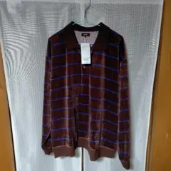 BEAMS　ベロア　ポロシャツ　Lサイズのサムネイル
