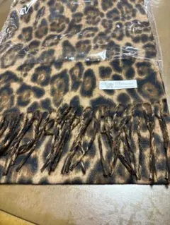 お値下げ‼️レオパード柄ストール ブラウンヒョウ フリンジ付き