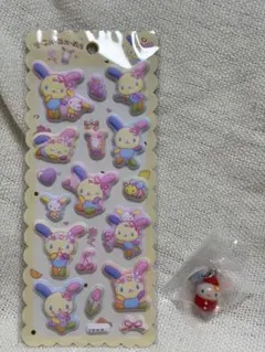 ウサハナ マシュマロシール＆いちご めじるしアクセサリー サンリオ