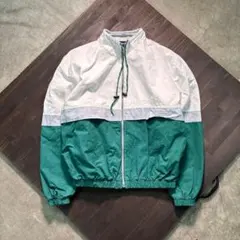 7AS3 マルチカラー　ジャケット　ブルゾン　コットン　ジップアップ　L 古着