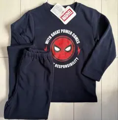 新品　120cm スパイダーマン 裏起毛パジャマ　ネイビー