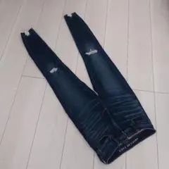 AE アメリカンイーグル ハイライズJeggingダメージジョグデニム/0SHO