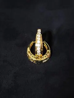 18金メッキフープ型ジルコニア付きピアス　ブラジル製