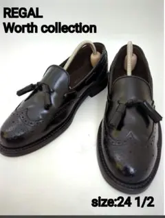 未使用品級　REGAL ウィングチップ　タッセルローファー 黒　24.5