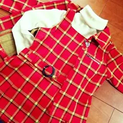 BEBE 100 フォーマルスーツ セットアップ 赤 チェック