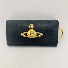 vivienne westwood 4連キーケース　ゴールド金具　黒シボレザー