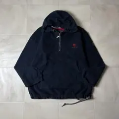 timberland 刺繍ロゴ ハーフジップ フリース プルオーバーパーカー