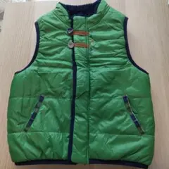 ラグマート　グリーン 中綿ベスト フリース裏地付き120センチ