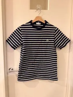 LACOSTE ラコステ 鹿の子 ボーダー Tシャツ ネイビー FR3 US S