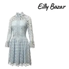 新品Eilly Bazarレースワンピース 水色 フレア，パーティお呼ばれドレス