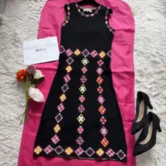 【美品】EMILIO PUCCI サマーニットワンピース ブラック ノースリーブ 2026年最新】EMILIO PUCCI カラー：ブラック系 レディース