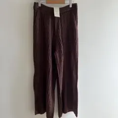 Samansa Mos2 ケーブルニットパンツ ブラウン