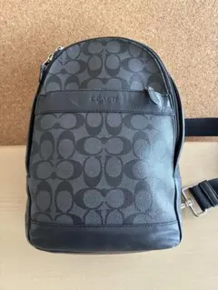 愛*様 COACH ブラック レザー ショルダーバッグ シンプル上質