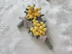 春を告げるミモザのブローチ｜選べる2色