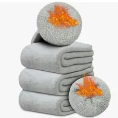 靴下 レディース 冬 3足セット ウールソックス ライトグレー フリーサイズ