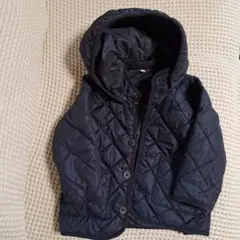 MUJI ネイビー キルティング ダウンコート 100