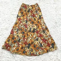 プランテーション ロングスカート ギャザー ティアード 総柄 花柄 Mのサムネイル