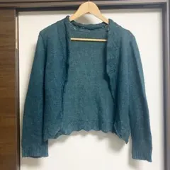 【匿名配送】カーディガン 羽織り ニットカーディガン グリーン L