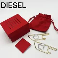 DIESEL ディーゼル 幾何学的デザイン Dロゴ ピアス ゴールド×シルバー