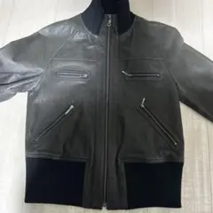 多ギミックレザージャケット　短丈　本革　ブラック