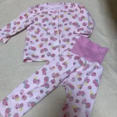 いちご柄 長袖パジャマ 上下セット 90cm