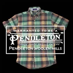 PENDLETON 半袖 チェックシャツ XS グリーンのサムネイル
