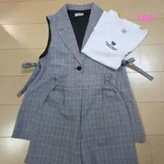 アナスイミニ　　キュロット 半袖カットソー　ジレセットアップ　３点セット　160