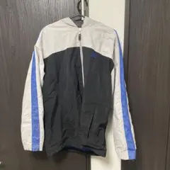 ナイロンジャケット フード付き 黒/グレー/青