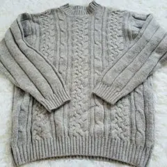 wannabee ケーブル編みニットセーター XXL ベージュ