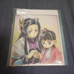 鬼滅の刃 ufotablecafe 複製ミニ色紙 胡蝶カナエ 栗花落カナヲ