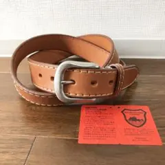 ★お値下げ不可★栃木レザー ソフトレザー ステッチベルト キャメル 35mm
