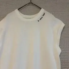 《良品》 allureville☆ネックラインロゴ刺繍プルオーバー 綿 ホワイトのサムネイル