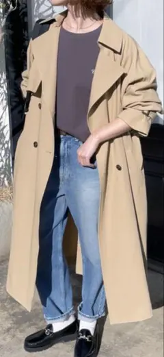 Spick and Span ツイルコットンオーバートレンチコート イエロー