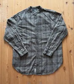 超メルカリ市 グランパコア グランパシャツ レトロ ノーカラー シャツ 古着