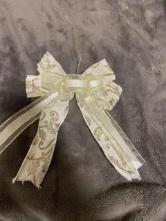 リボン　白　ハンドメイド素材などに