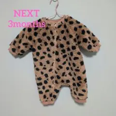 【USED】NEXT レオパード柄フリースロンパース　3m