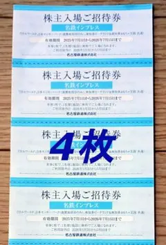 名鉄株主優待　リトルワールド・日本モンキーパーク・南知多ビーチランド 入場券4枚のサムネイル