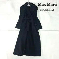 良品✨着丈123✨マレーラ　アンゴラ　ベルト　スタンドカラーふんわりロングコート