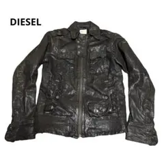 00s DIESEL M-65 ラムレザージャケット ブラウン