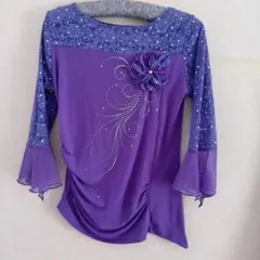 紫色 フラワー装飾 ダンス衣装