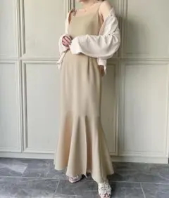 JUNOAH ダブルストラップマーメイドキャミワンピース