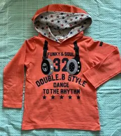 DOUBLE.B ミキハウス ダブルビー　パーカーTシャツ110 オレンジ