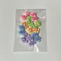 デコパーツ リボン ハート パステルカラー ハンドメイド