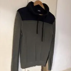 DIESEL フード付きメッシュパーカー オリーブグリーン