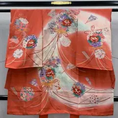 601axu8□七五三 3歳 お宮参り 女児 祝い着 花薬玉□状態良好