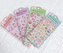 【新品✨】もちぷにデコシール おしり付き ぷくぷくシール 3Dシール 4枚セット