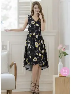 ERUKEI 花柄Aラインミディアムドレス