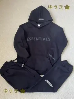 ESSENTIALS ブラック フーディー パンツ セット M