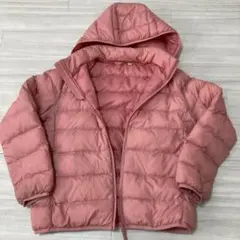 ピンク フード付きダウンコート 150