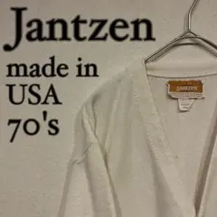 【USA製】Jantzen 70's アクリル カーディガン 白のサムネイル